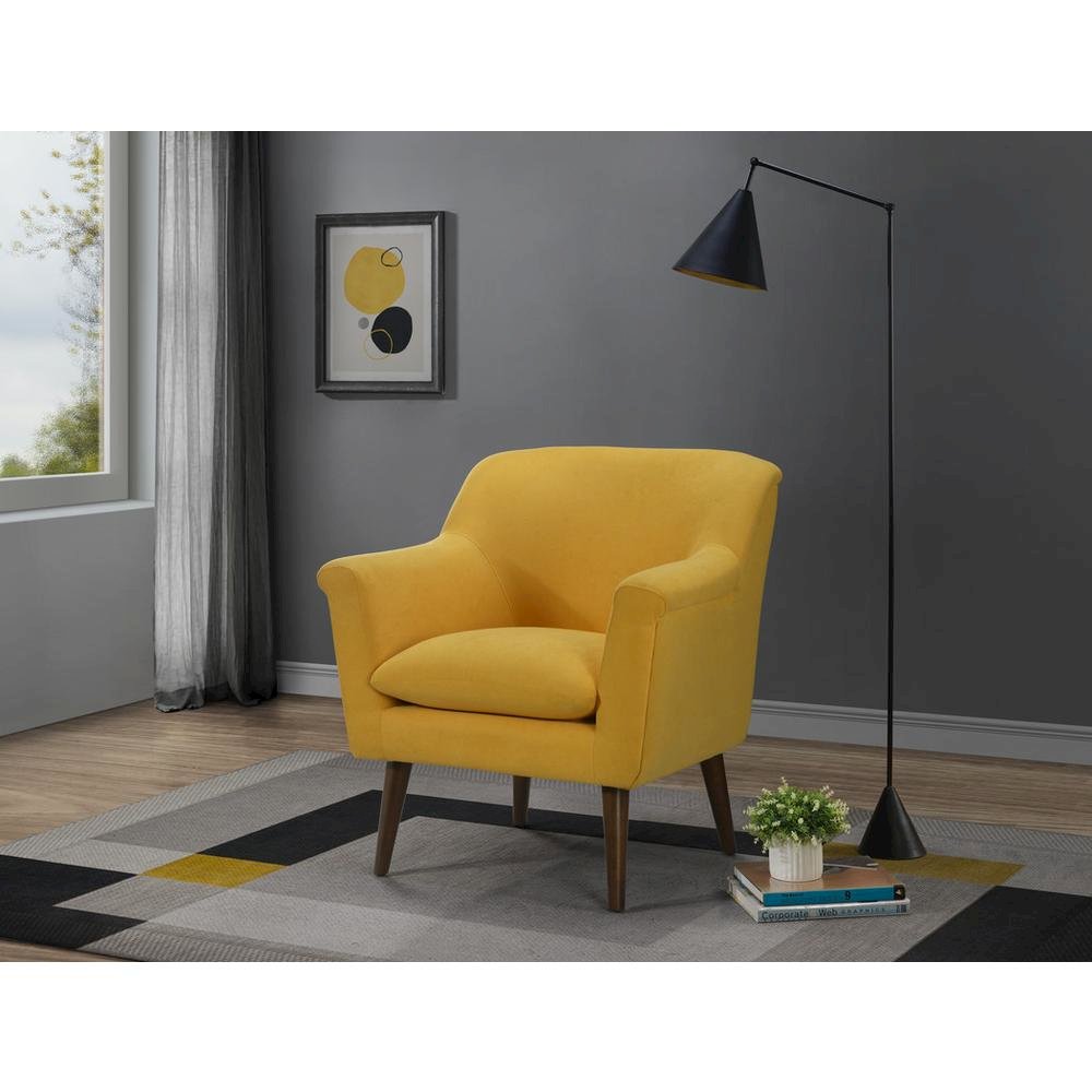 Shelby Yellow Woven Fabric Armchair