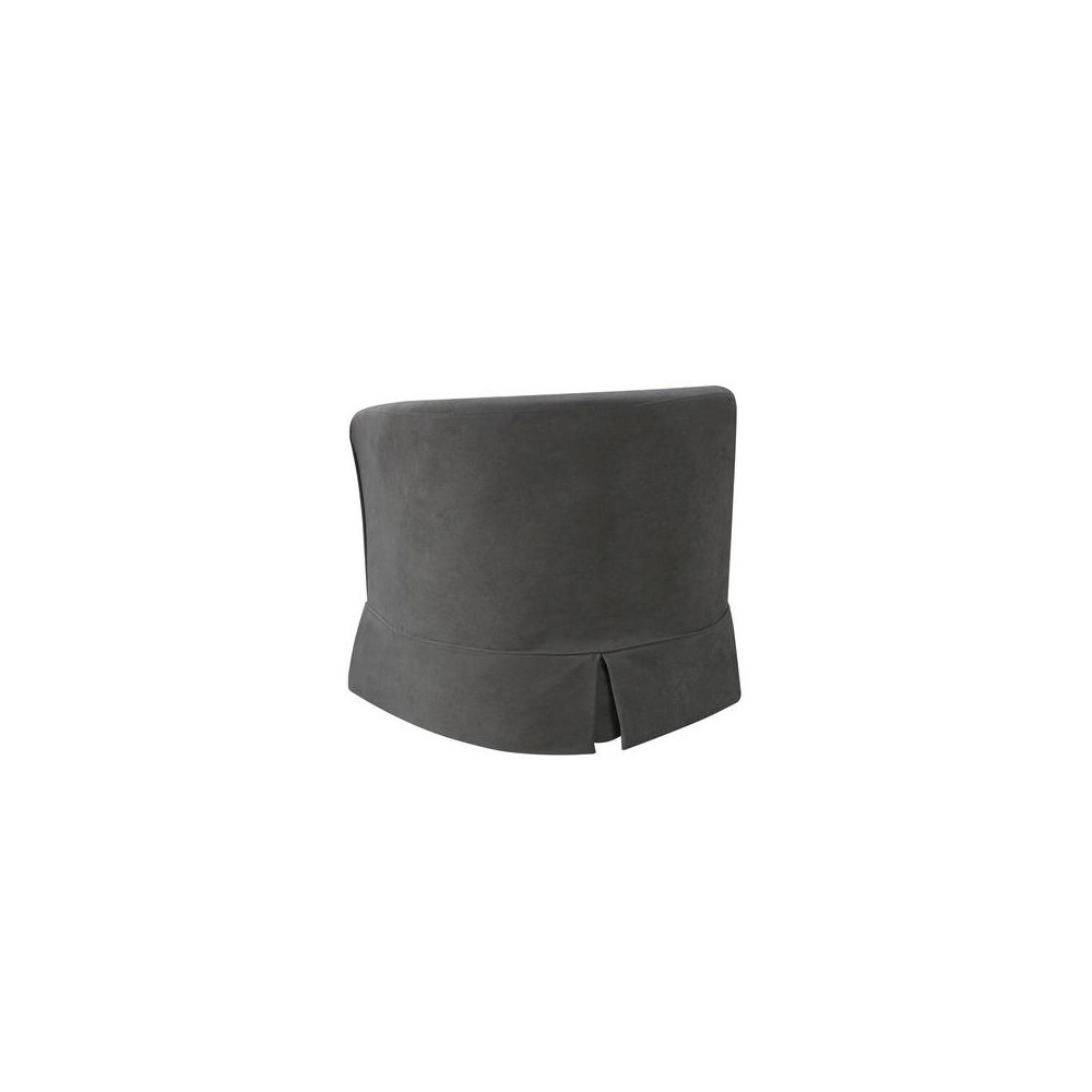 Tucker Gray Woven Fabric Swivel Barrel Chair