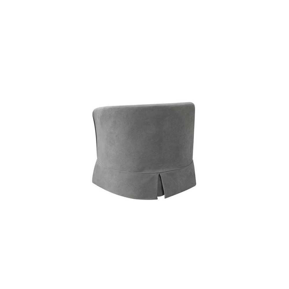 Tucker Steel Gray Woven Fabric Swivel Barrel Chair