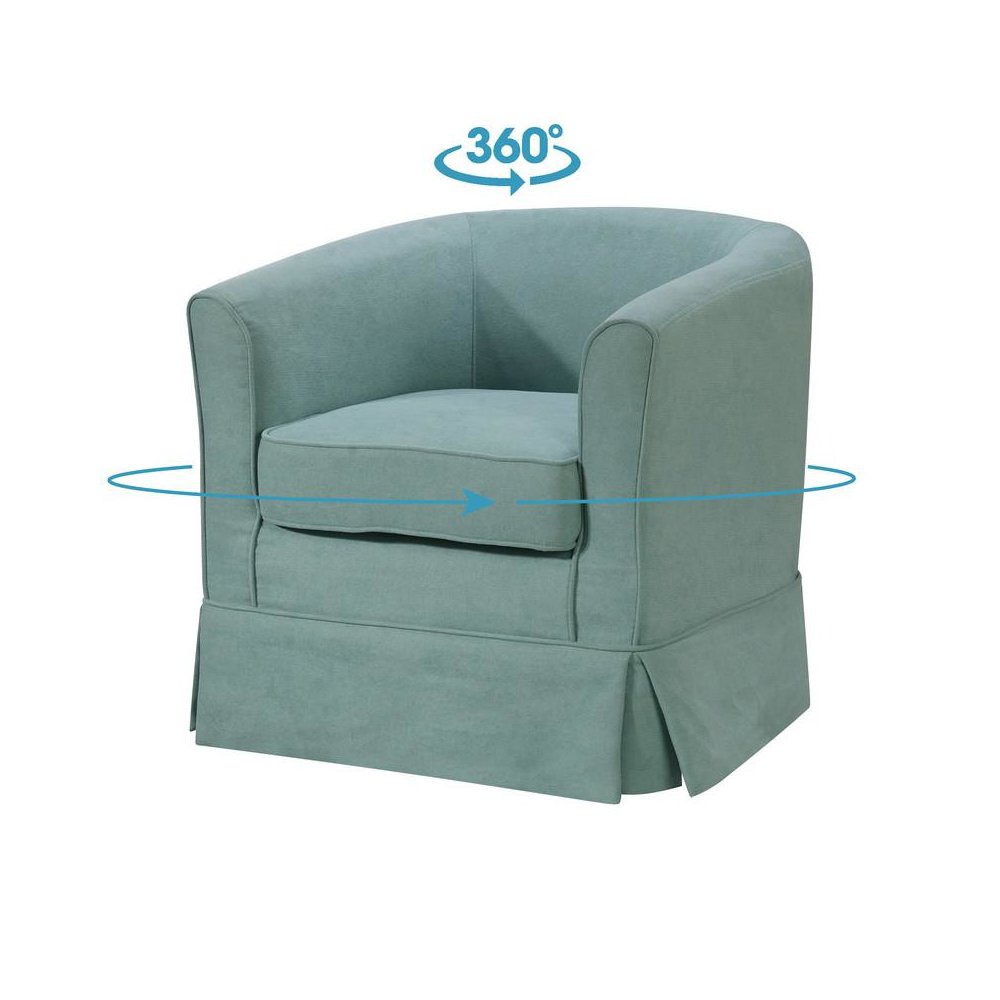 Tucker Aquamarine Teal Woven Fabric Swivel Barrel Chair