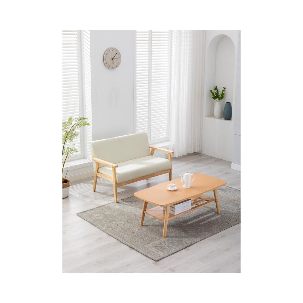 Bahamas Coffee Table and Beige Loveseat Set