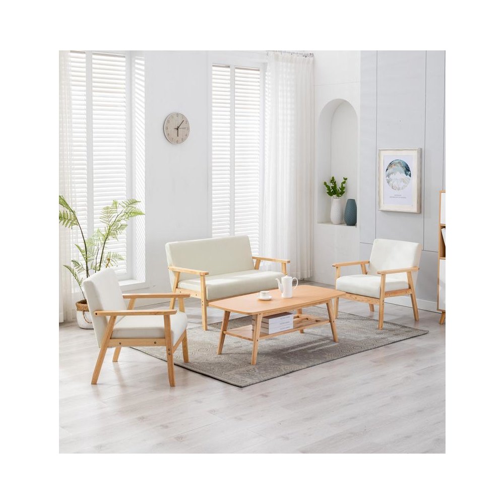 Bahamas Coffee Table Beige Loveseat and 2 Chair Set