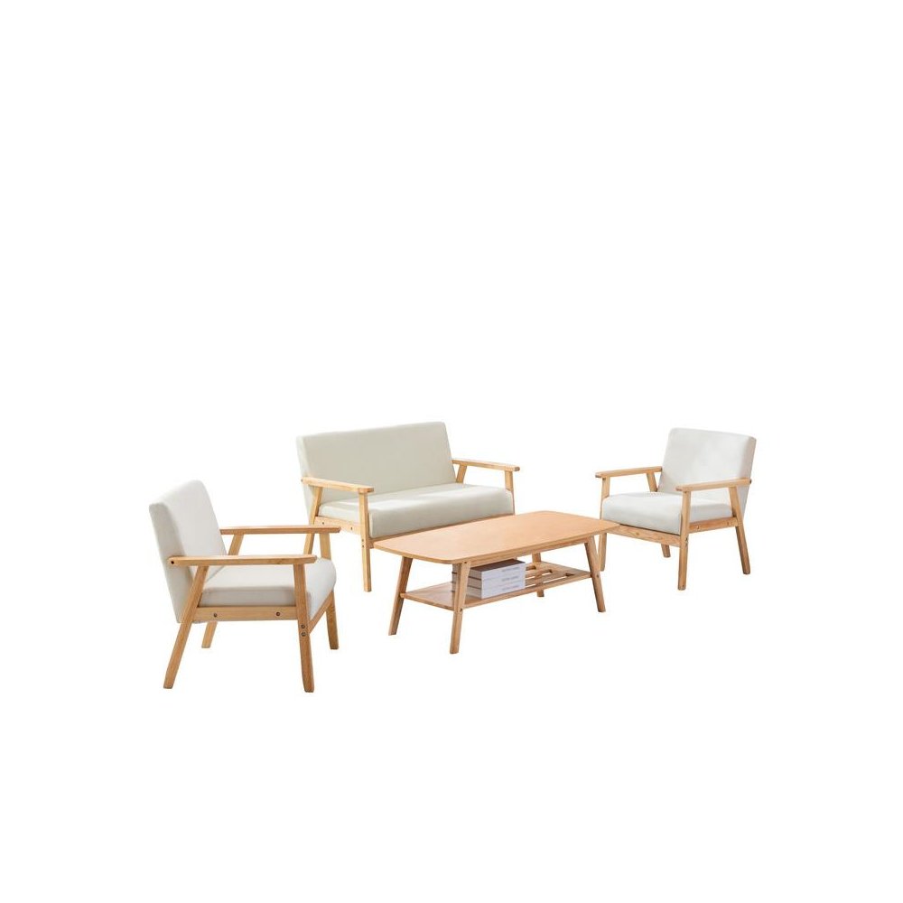 Bahamas Coffee Table Beige Loveseat and 2 Chair Set