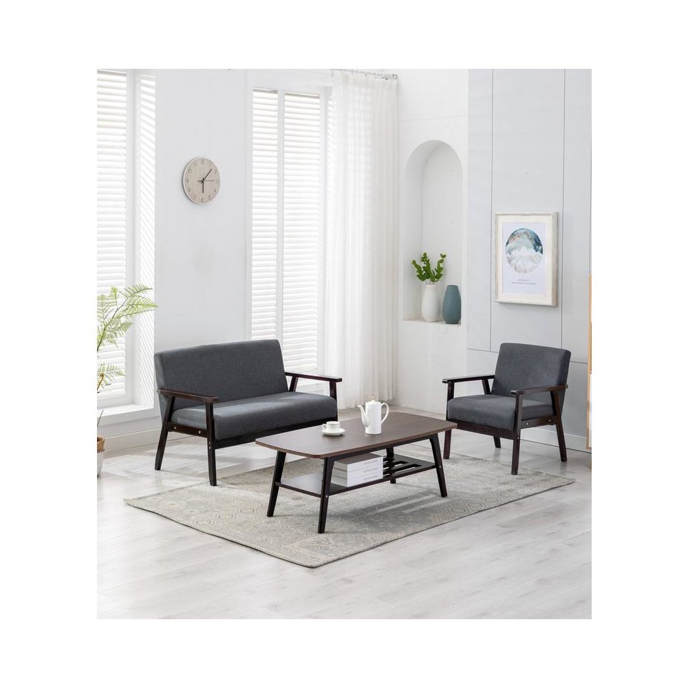 Bahamas Espresso Coffee Table Loveseat Chair Set