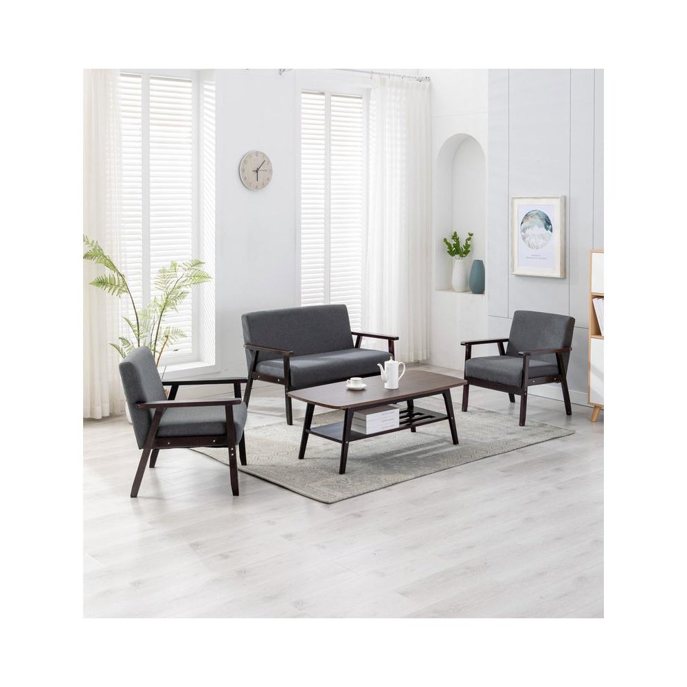Bahamas Espresso Coffee Table Loveseat and 2 Chair Set