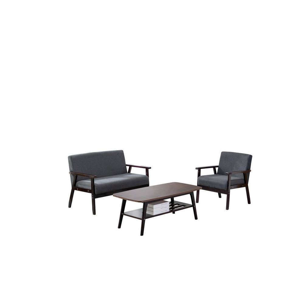 Bahamas Espresso Coffee Table Loveseat Chair Set