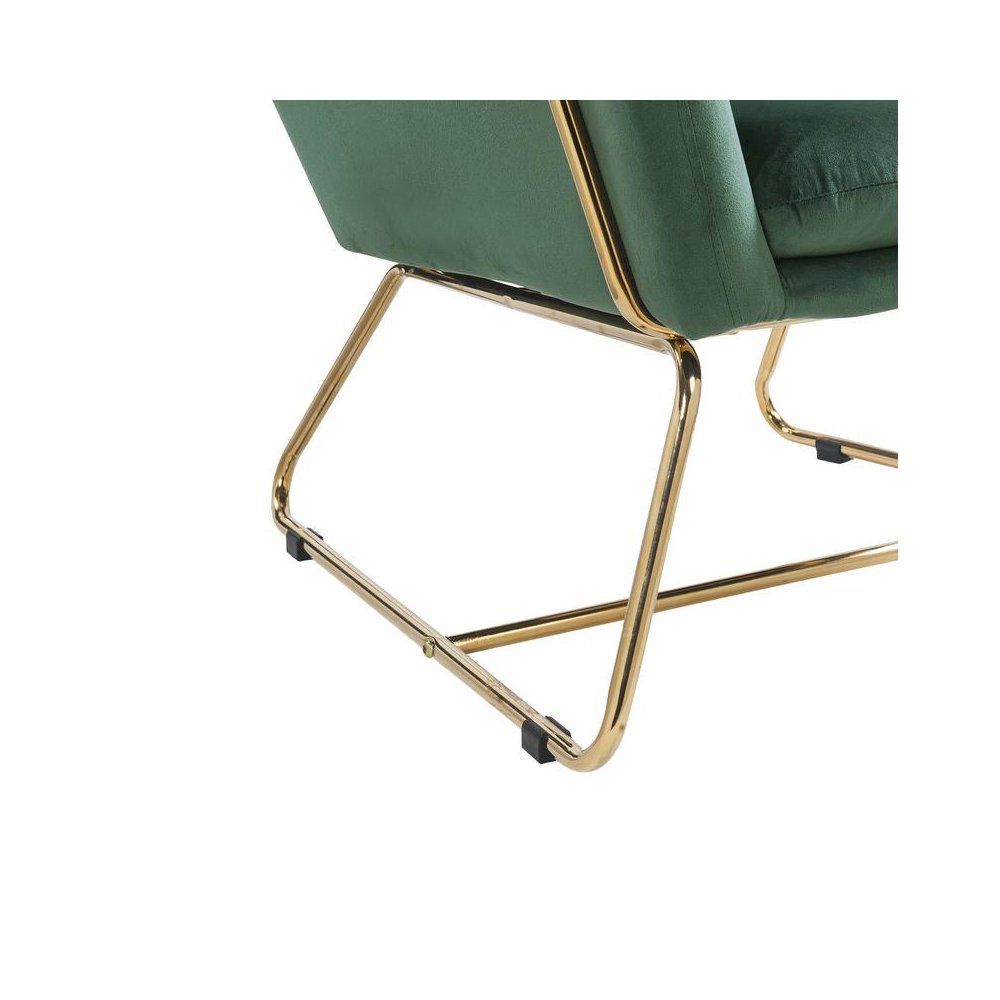 Keira Green Velvet Accent Chair with Metal Base