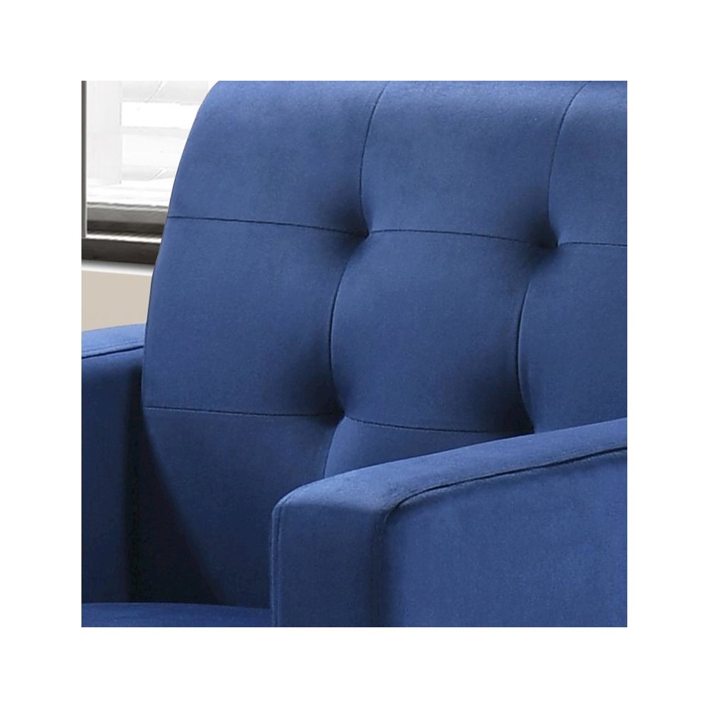 Hale Blue Velvet Accent Armchair with Tufting