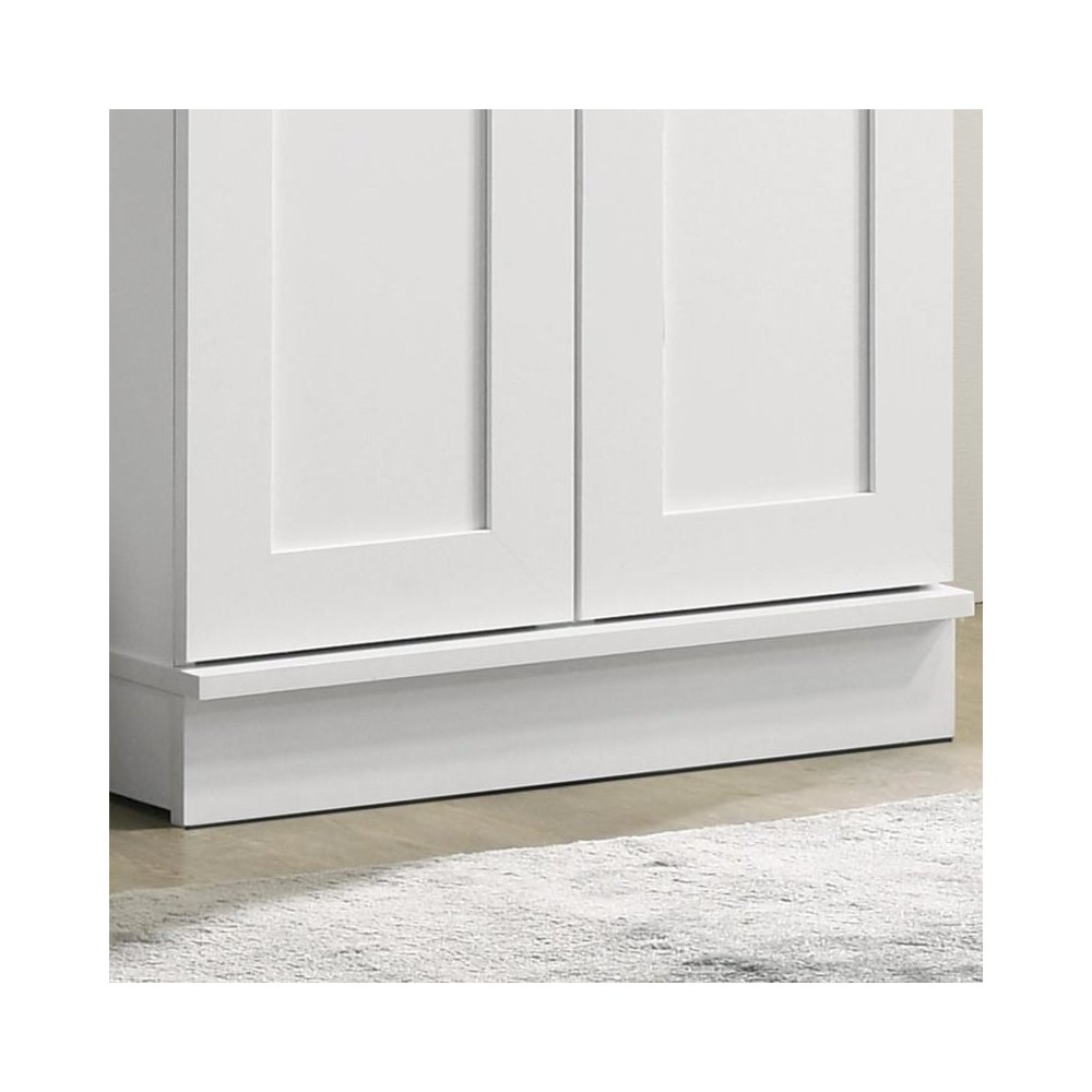 Evelyn White Sleek Storage Cabinet with Framed Panel Design