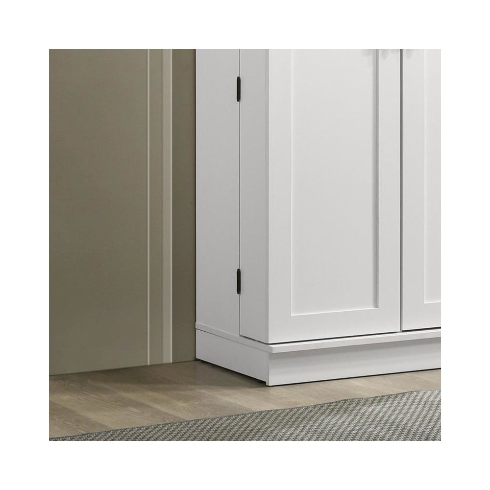 Lincoln White Storage Cabinet with Swing-Out Storage Door