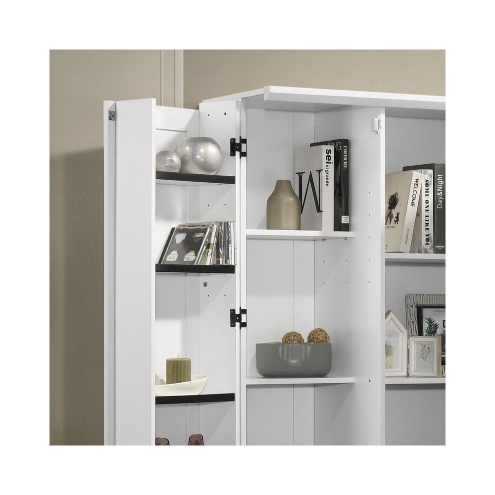Lincoln White Storage Cabinet with Swing-Out Storage Door