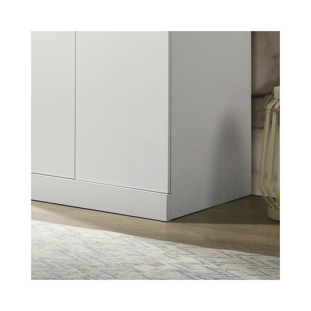 Michael White Double Door Wardrobe Cabinet Armoire with Shelf and Hanging Rod