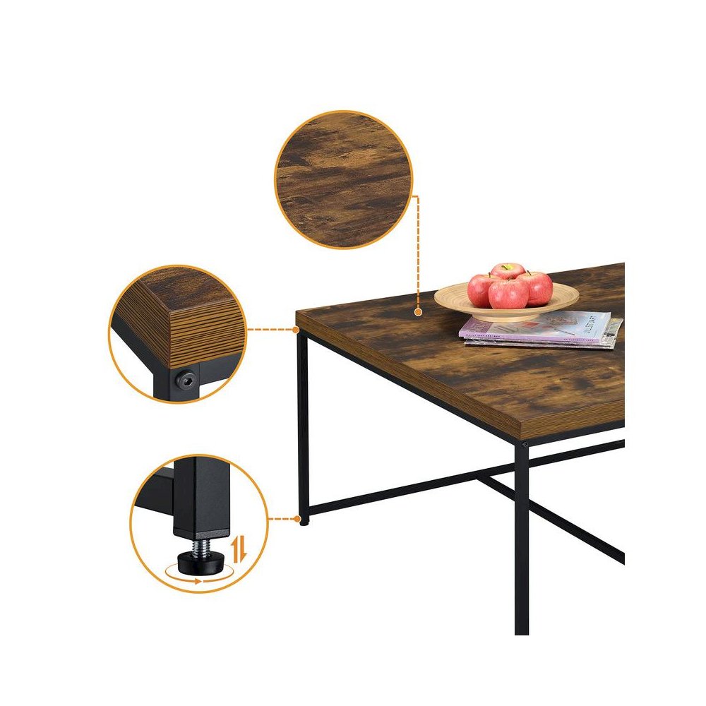 Caitlin Weathered Oak Wood Grain 5 Piece Coffee Table Set