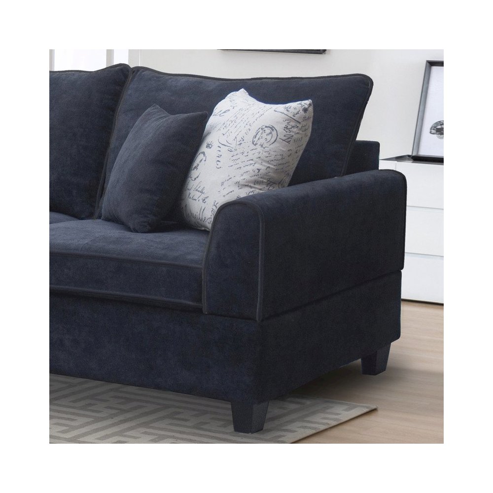 99.5″W Black Fabric Sectional Sofa with Left-Facing Chaise Storage Ottoman