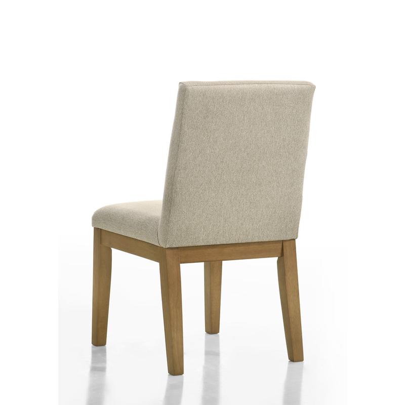 Jasper Set of 2 Driftwood Finish Contemporary Beige Fabric Dining Chair