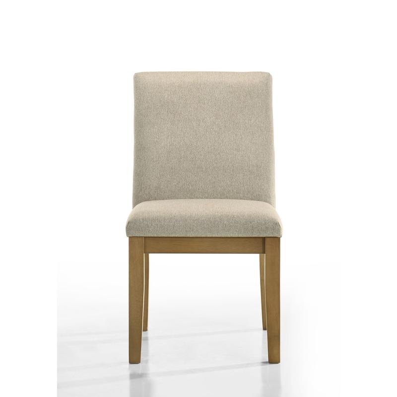 Jasper Set of 2 Driftwood Finish Contemporary Beige Fabric Dining Chair