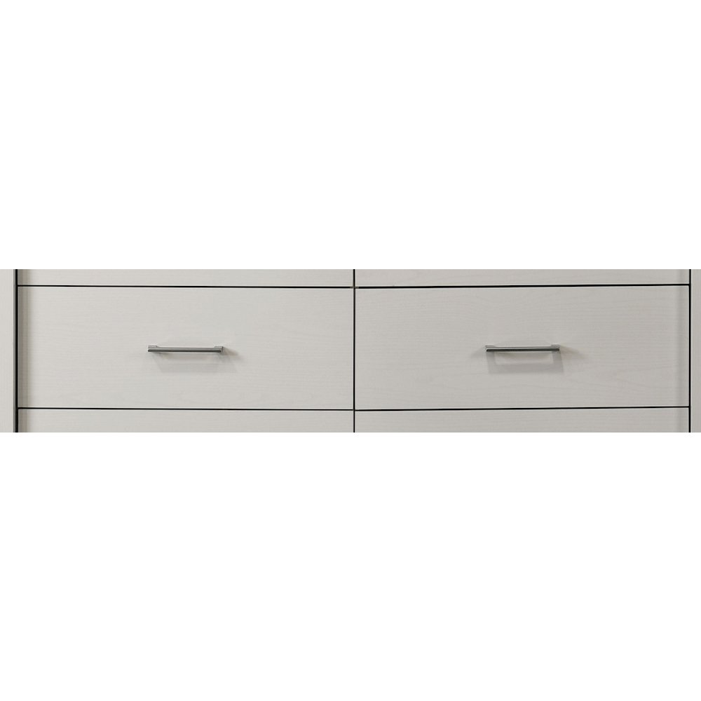 Celeste 57″W White 6-Drawer Dresser with Silver Handles