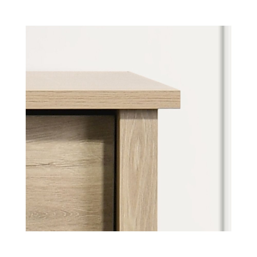 Celeste 32″W Light Oak Finish 4-Drawer Chest with Black Handles