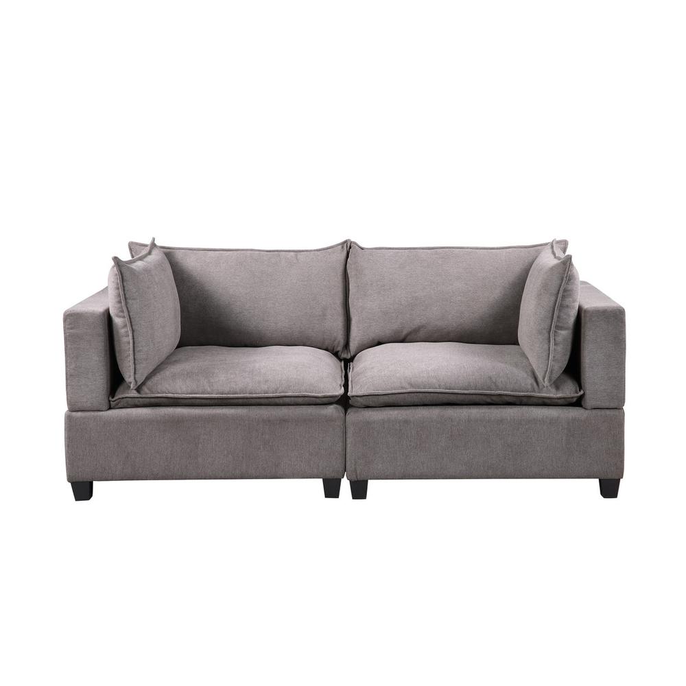 Madison Light Gray Fabric Loveseat