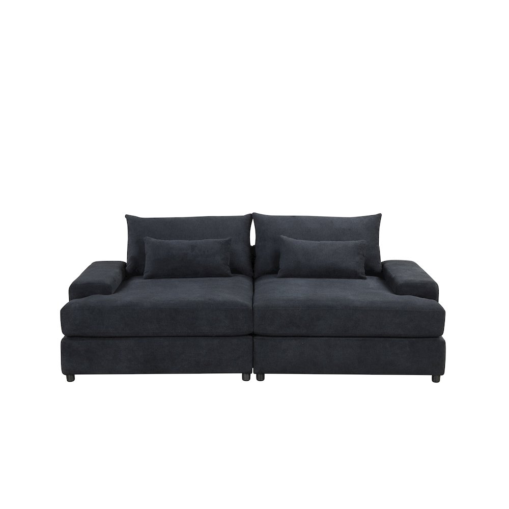 Jaylee Black Fabric 88″ Wide Oversized Sleeper Sofa