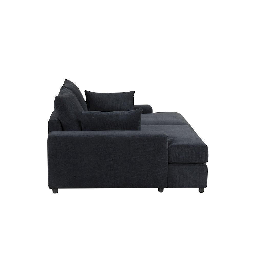 Jaylee Black Fabric 88″ Wide Oversized Sleeper Sofa