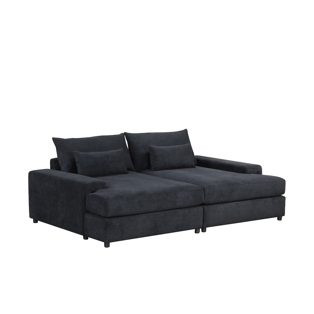 Jaylee Black Fabric 88″ Wide Oversized Sleeper Sofa