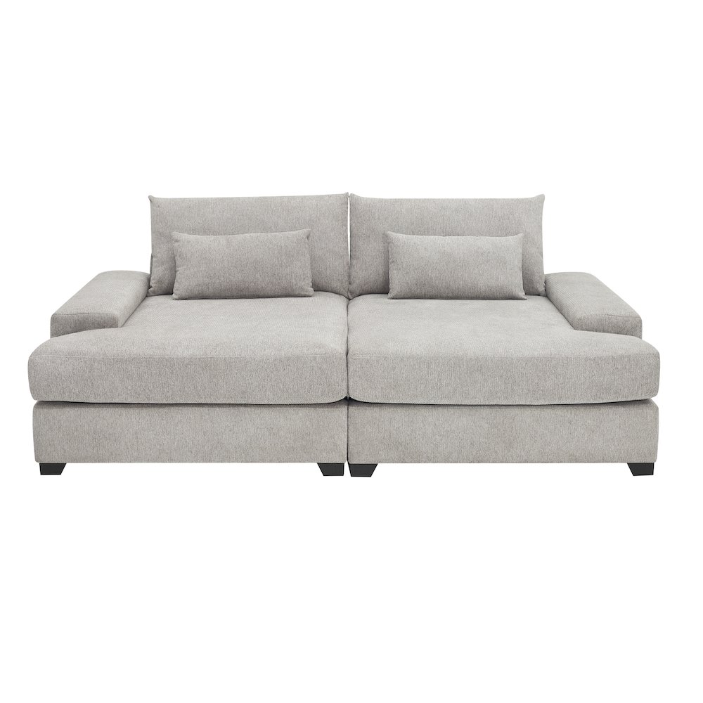 Jaylee Light Gray Fabric 88″ Wide Oversized Sleeper Sofa