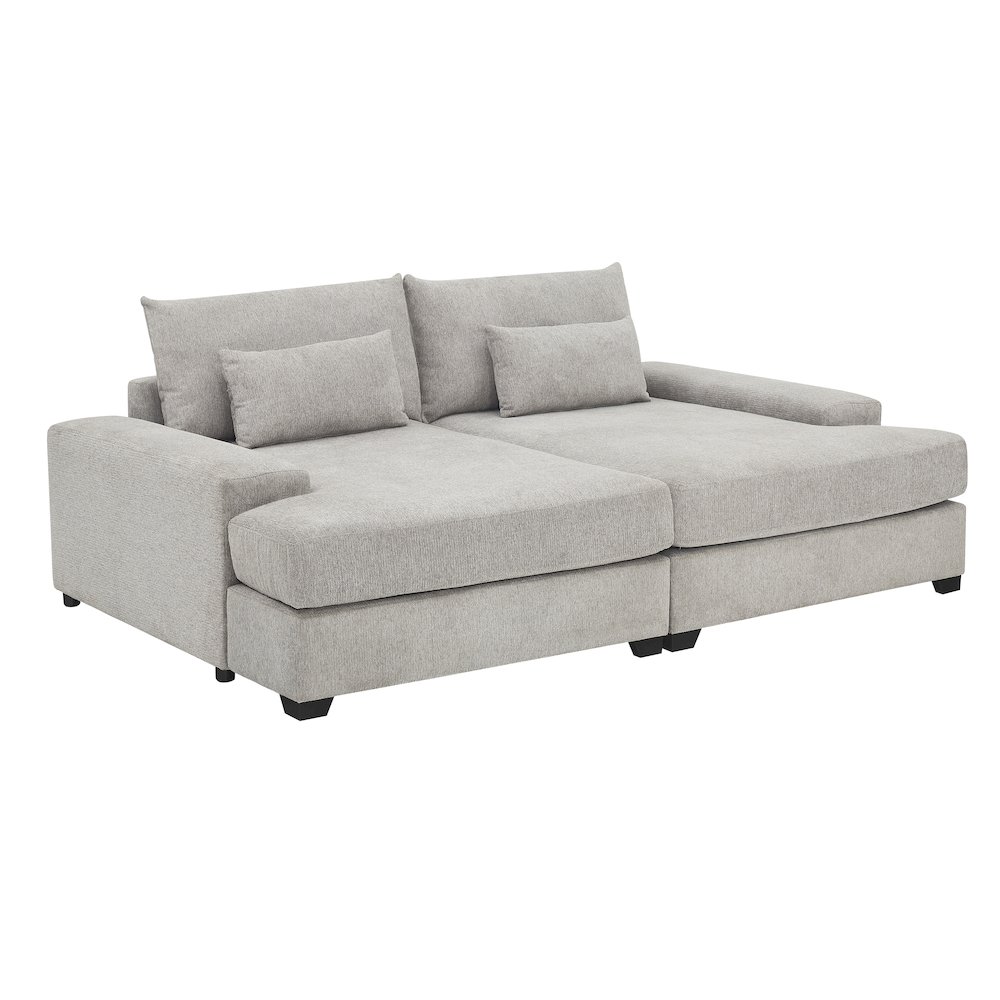 Jaylee Light Gray Fabric 88″ Wide Oversized Sleeper Sofa