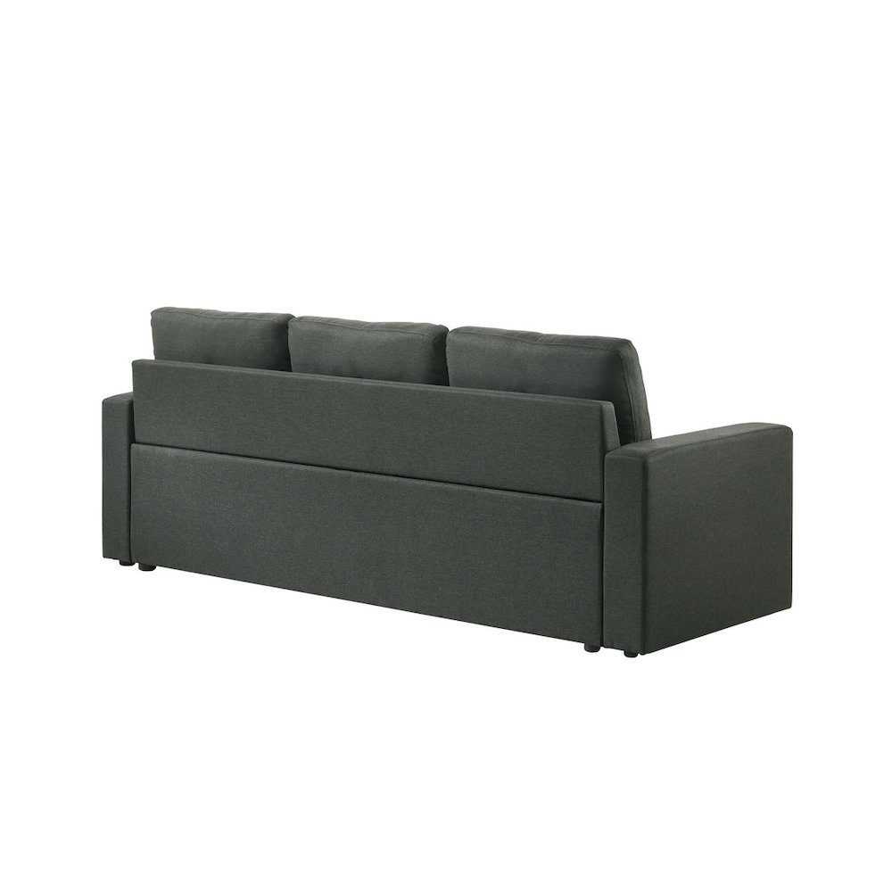83.5″W Dark Gray Fabric Sleeper Sofa with Tufted Cushions