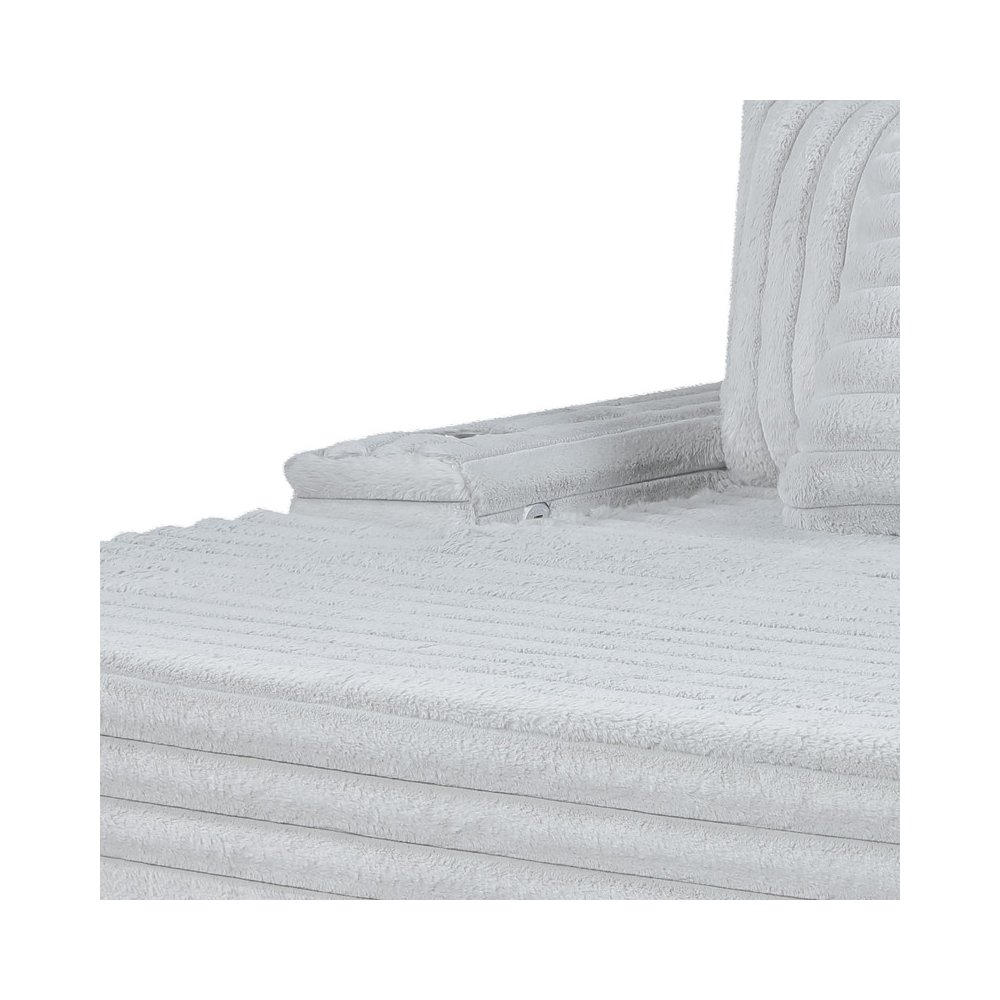 Symphony 67″W Light Gray Corduroy Oversized Sofa Chaise Lounge Chair