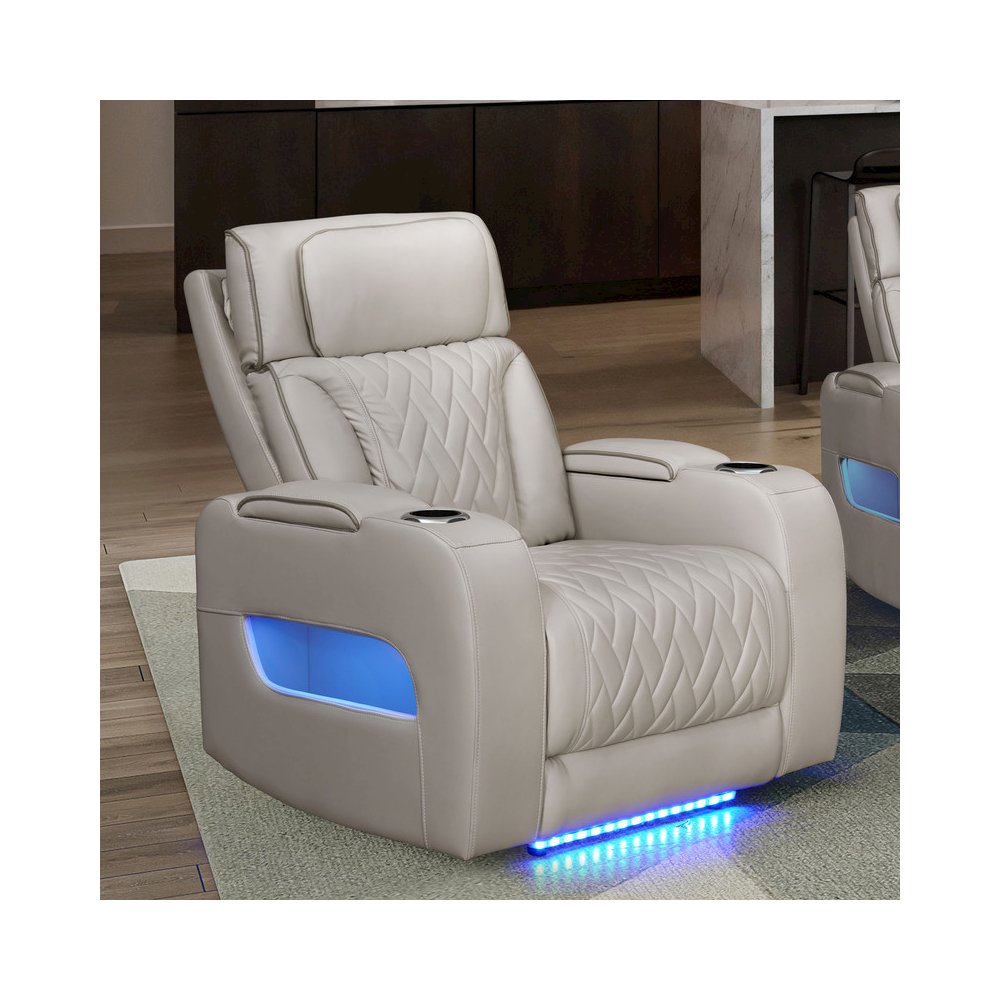 Jazz 37″W Ice Leather Aire Transformer Power Reclining Chair with Power Headrest