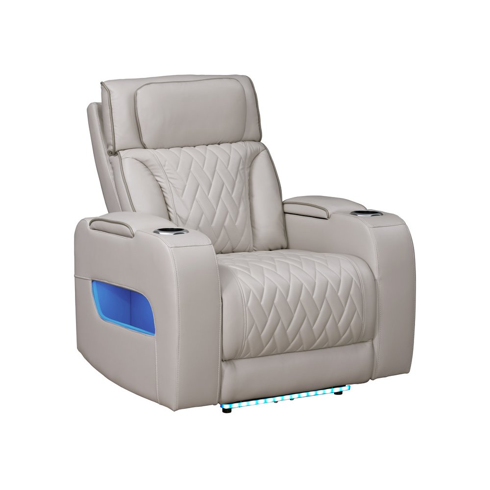 Jazz 37″W Ice Leather Aire Transformer Power Reclining Chair with Power Headrest
