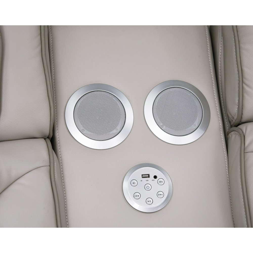 74″W Ice Leather Aire Transformer Power Reclining Loveseat with Power Headrest