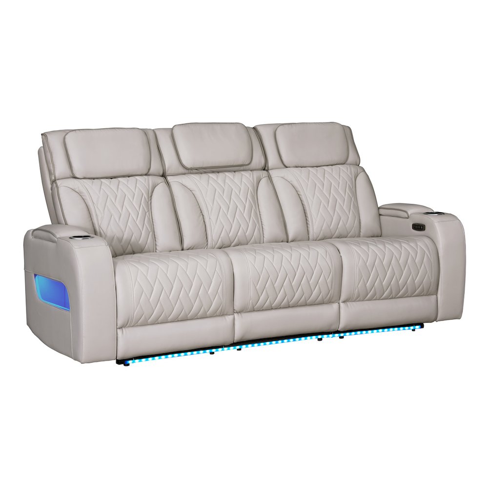 Jazz 84″W Ice Leather Aire Transformer Power Reclining Sofa with Power Headrest