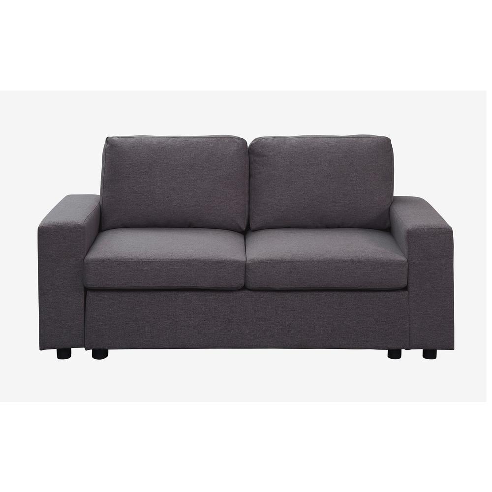 LILOLA Brenton Loveseat in Dark Gray Linen