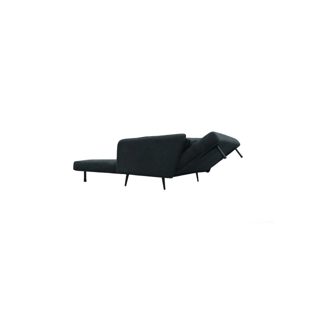 Lawson 61″W Black Fabric Convertible Loveseat Sleeper with Pillows