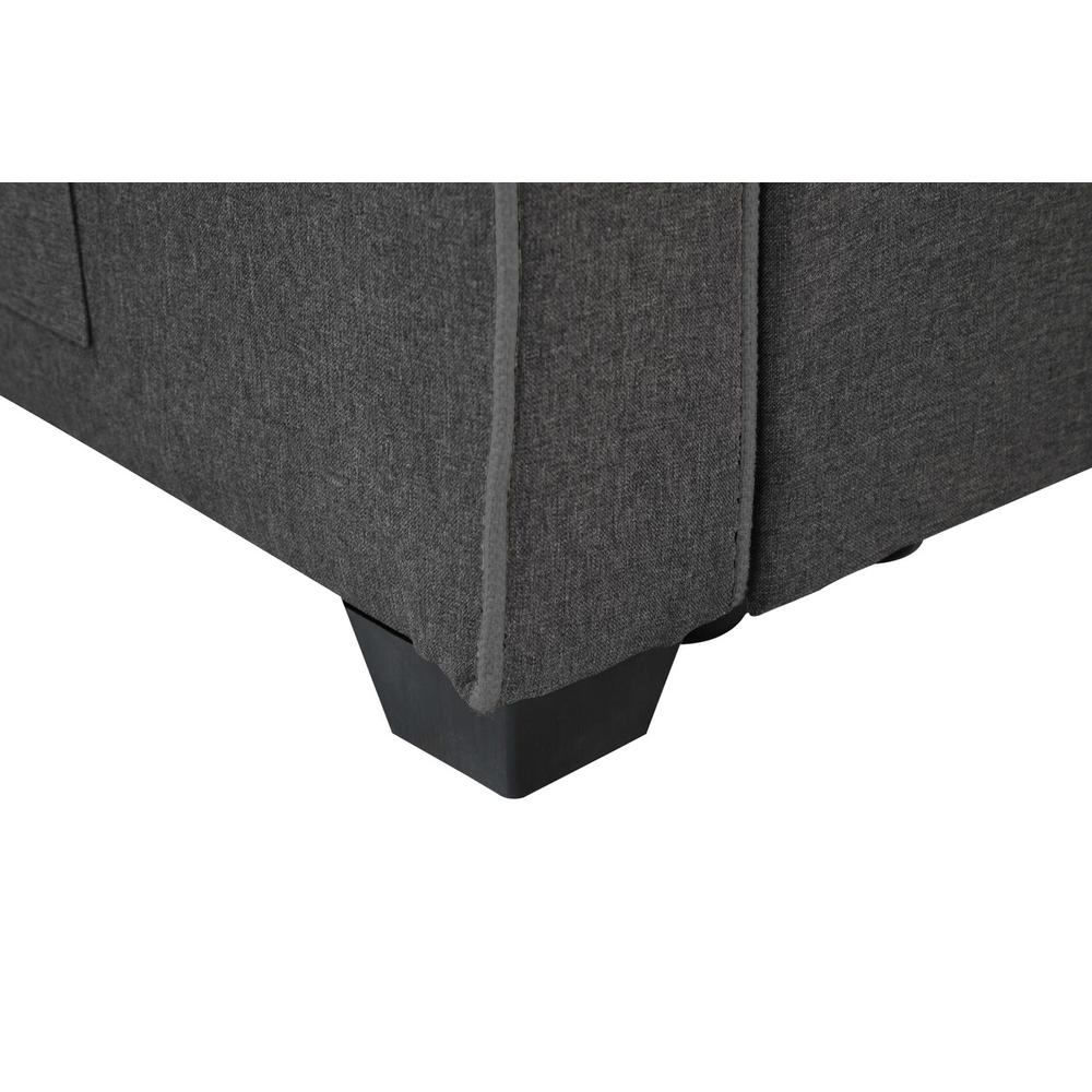 70″W Modern Gray Fabric Sleeper Sofa with 2 USB Charging Ports and 4 Pillows