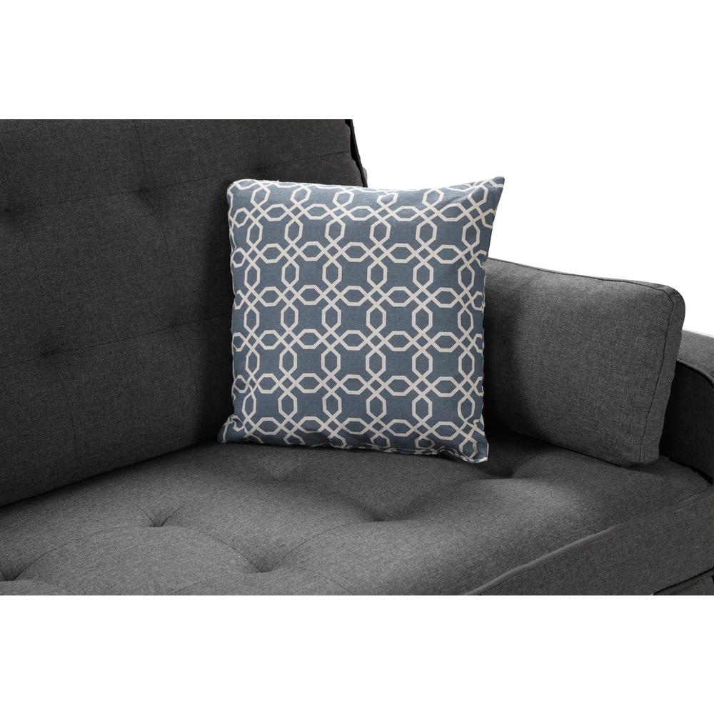 70″W Modern Gray Fabric Sleeper Sofa with 2 USB Charging Ports and 4 Pillows