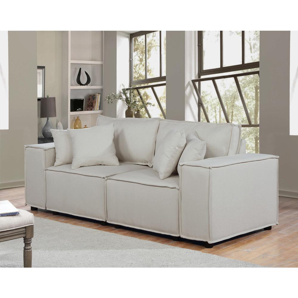 LILOLA Elson Loveseat in Beige Linen