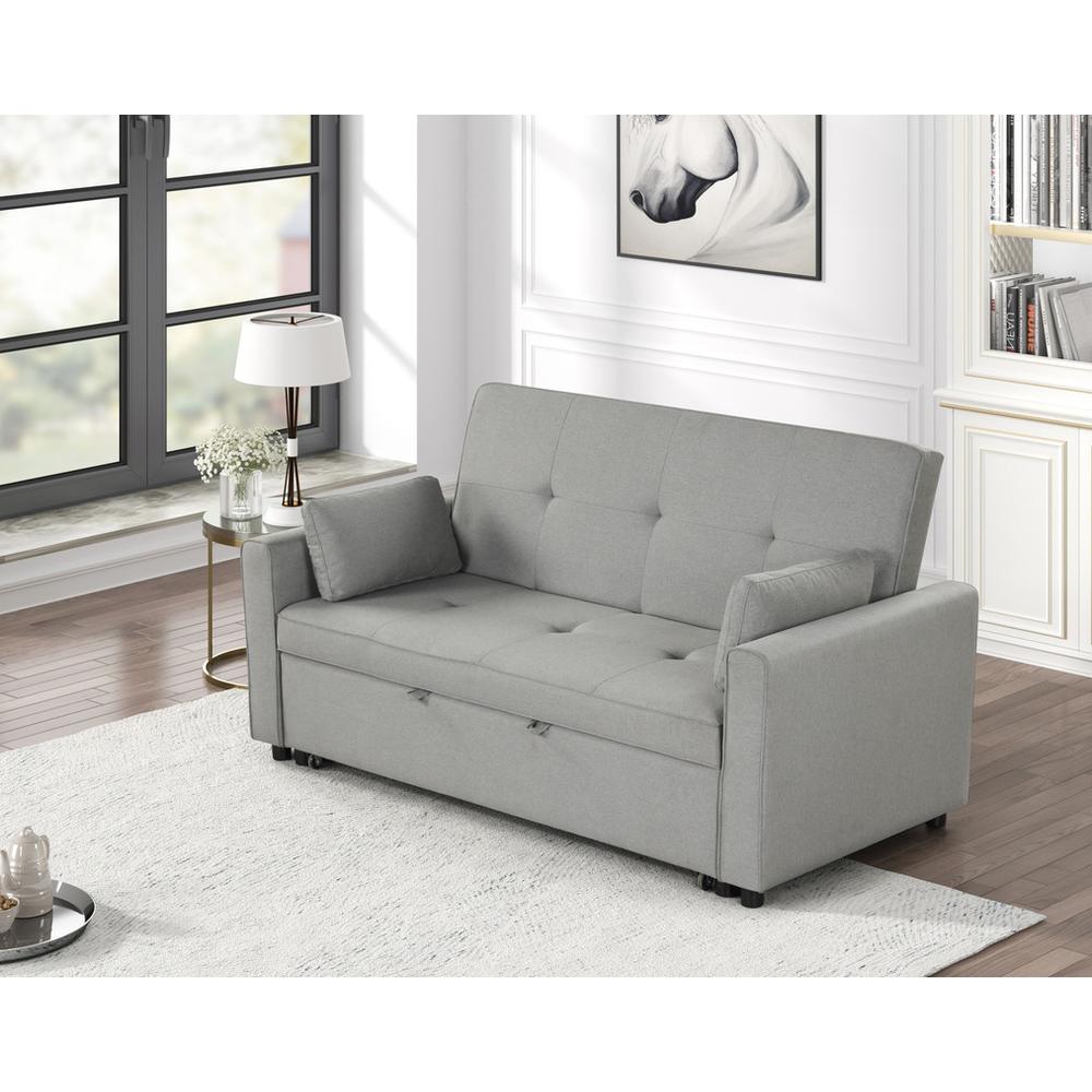 Fabian Gray Convertible Sleeper Sofa with Pillows