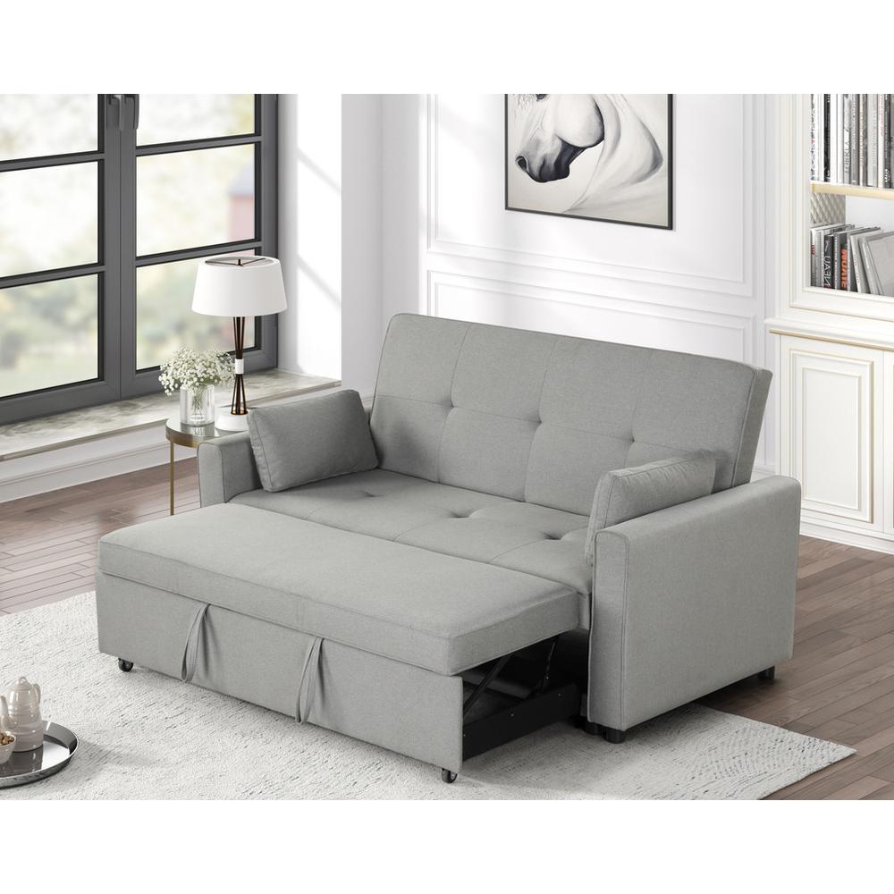 Fabian Gray Convertible Sleeper Sofa with Pillows