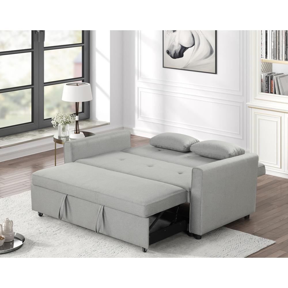 Fabian Gray Convertible Sleeper Sofa with Pillows