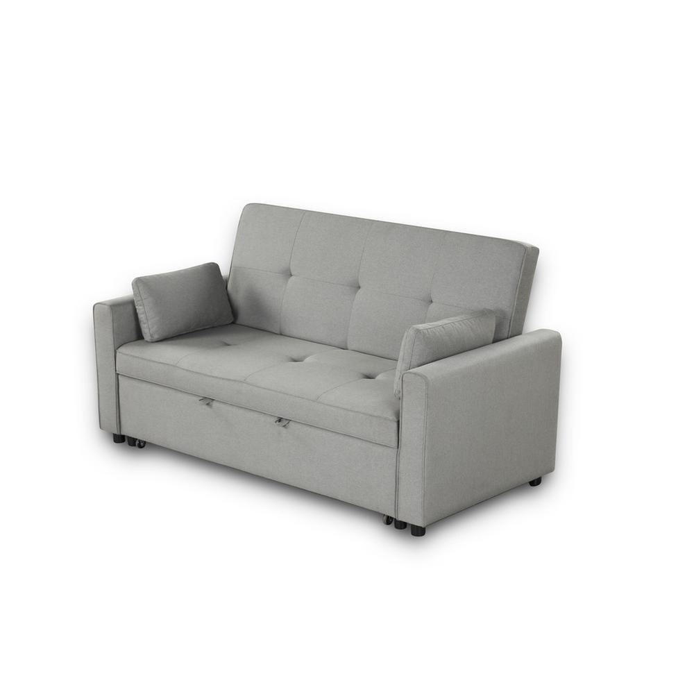 Fabian Gray Convertible Sleeper Sofa with Pillows