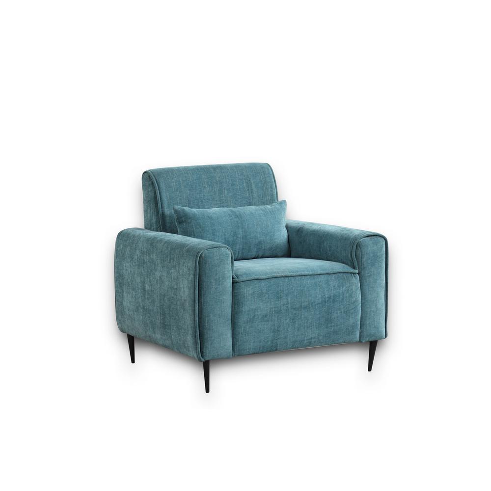 Valentina Blue Chenille Sofa Loveseat Chair Living Room Set