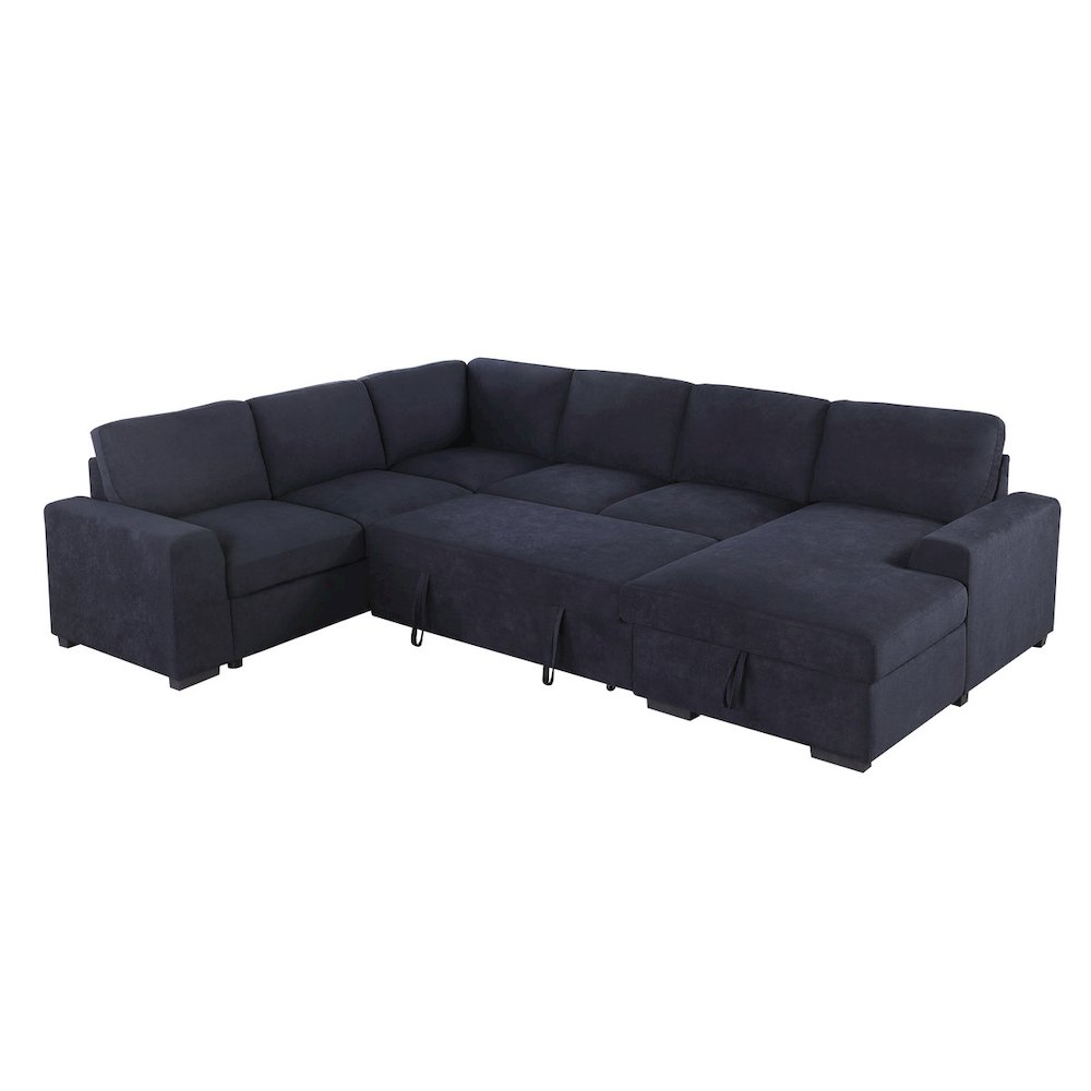 Selene II 117.5″W Dark Gray Woven Fabric Sleeper Sectional Sofa
