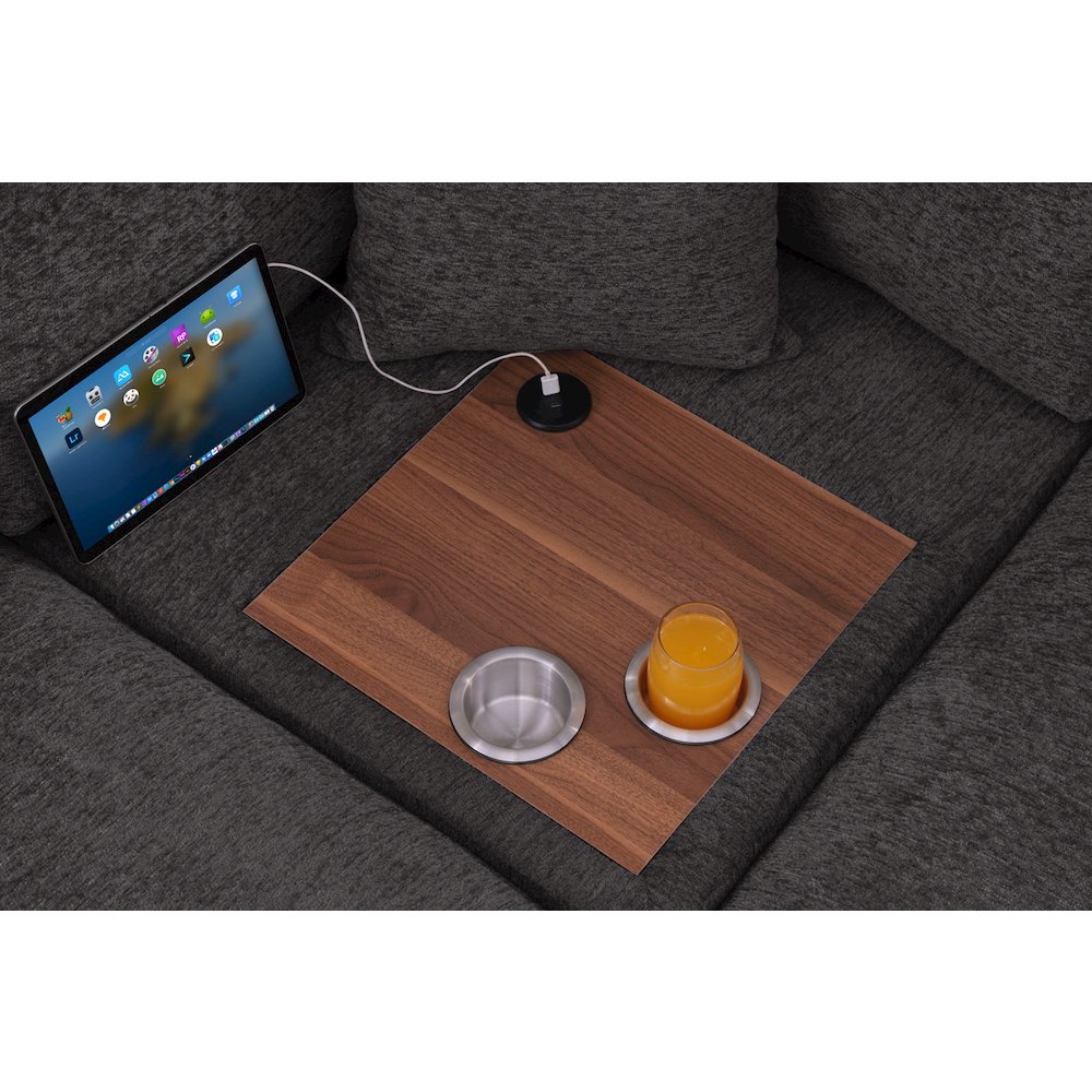 Celine 128″W Gray Chenille Fabric Corner Sectional Sofa