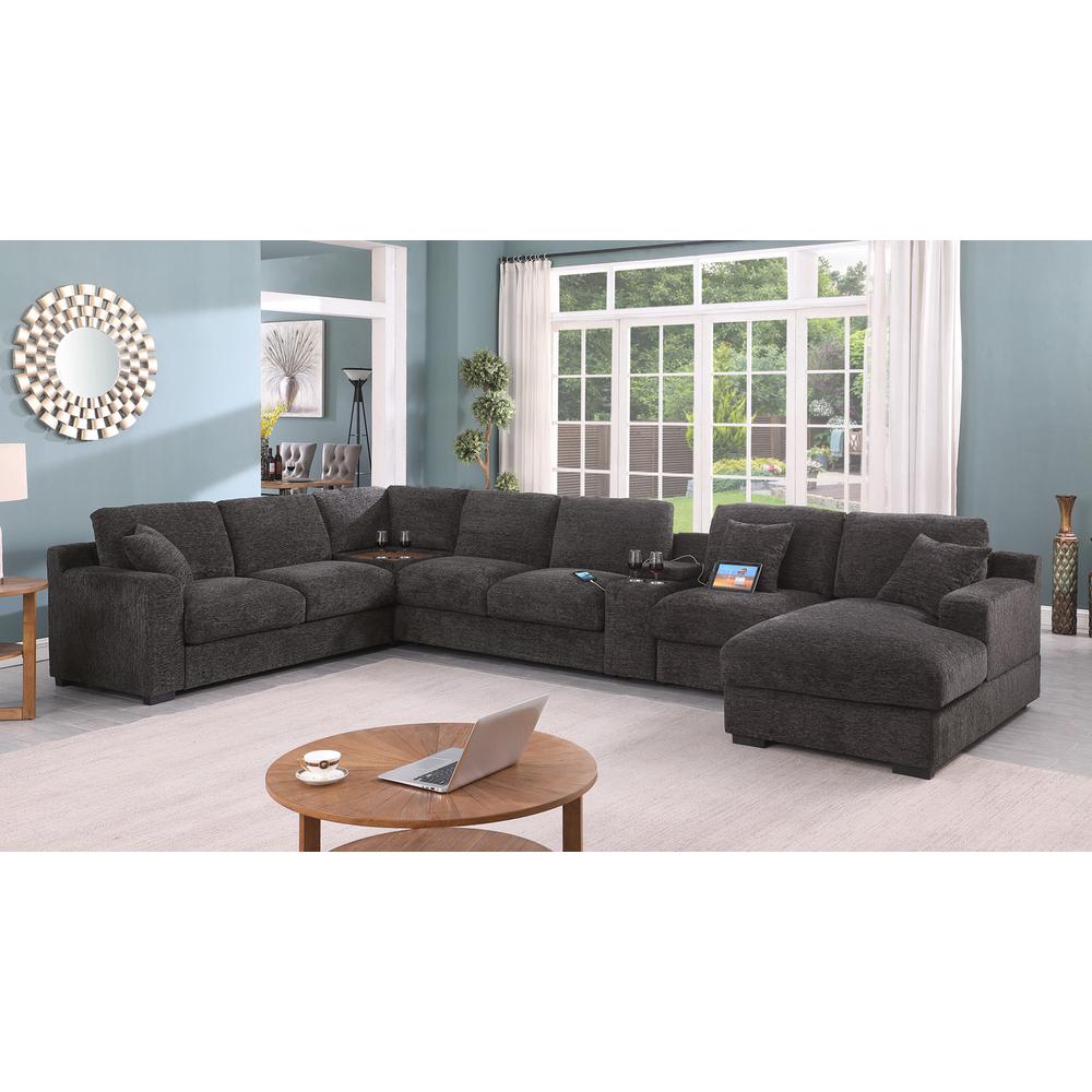 Chenille Fabric Corner Sectional Sofa with Right-Facing Chaise