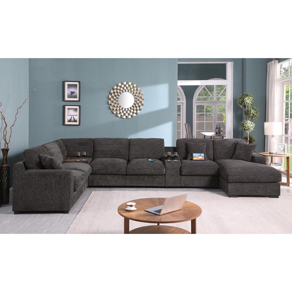 Chenille Fabric Corner Sectional Sofa with Right-Facing Chaise