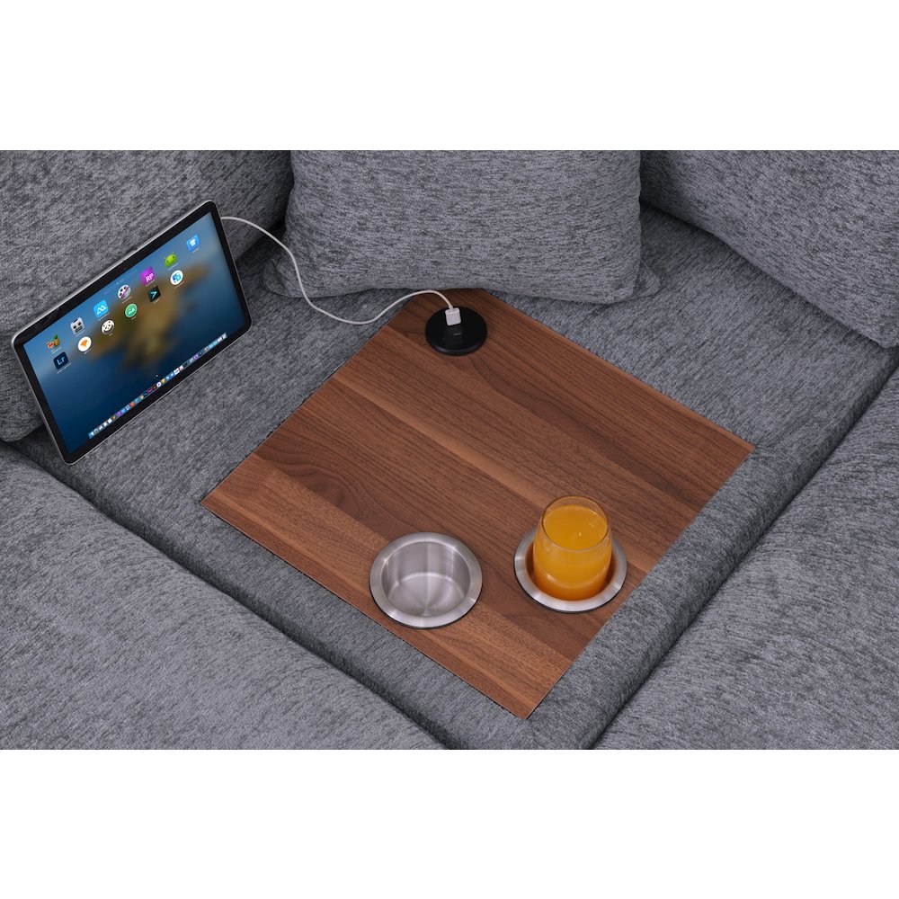 Celine 128″W Light Gray Chenille Fabric Corner Sectional Sofa