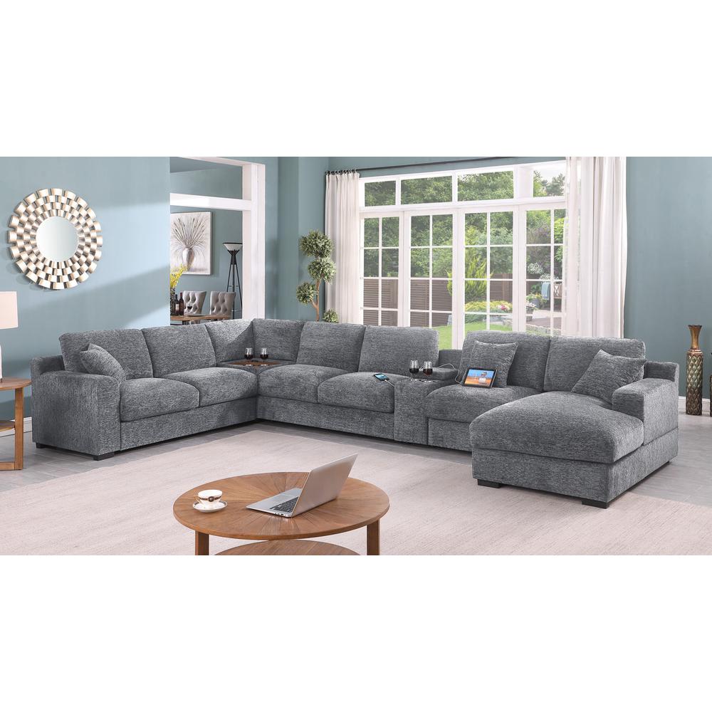 Fabric Corner Sectional Sofa with Right-Facing Chaise